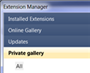Private gallery for Extension Manager